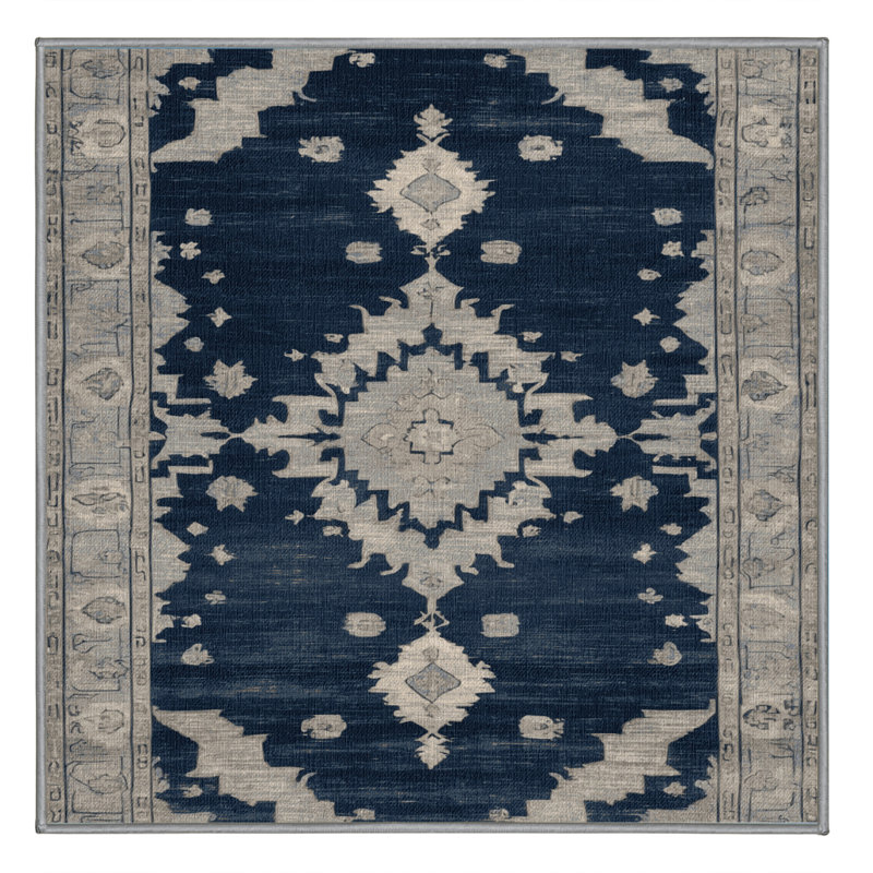 Tapis gris lavable à la machine, Carré 3 pi