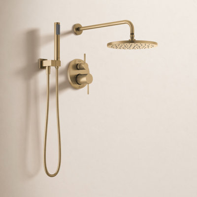 Raincan Round Shower System with Handheld Spray
