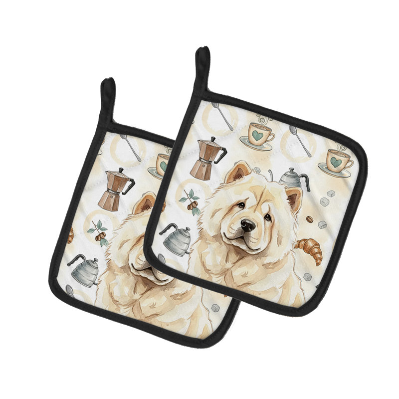 Paire de porte-casseroles Cream Chow Chow