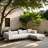 Madeleine 106.5" Resilient Water Resistant Olefin Fabric Upholstered 4Pc. Outdoor Patio Modular Sectional-1713522201