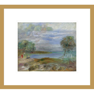 «Deux personnes au bord de l'eau» par Pierre-Auguste Renoir, impression giclée encadrée