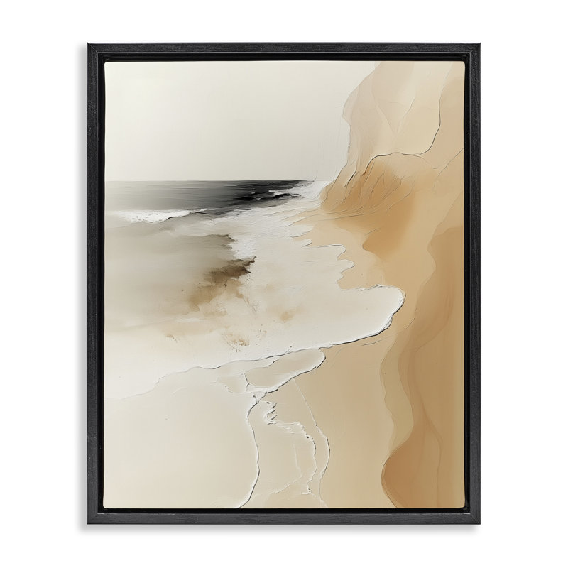 Abstraction côtière, Cadre flottant noir de jais, H 21 po x l 17 po
