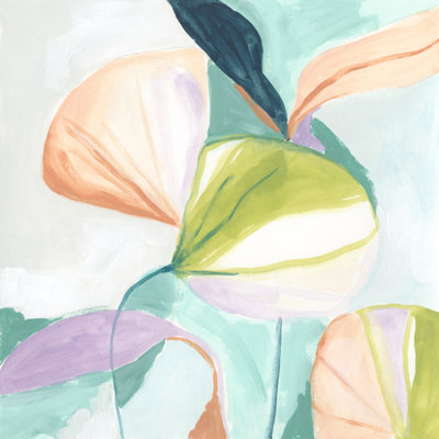 Fan Flowers II by June Erica Vess - Wrapped Canvas Painting