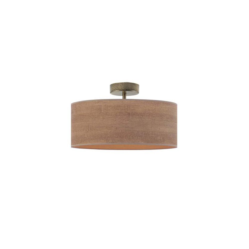 Birmadevi Fabric Semi Flush Mount, Light Brown, Black
