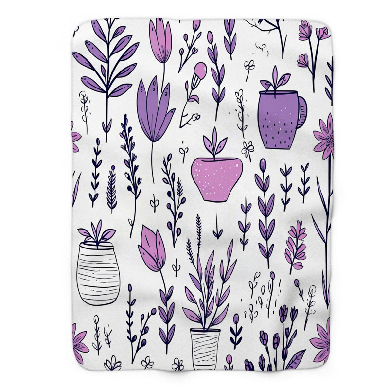 Pansy Posse - 1 Piece Premium Sherpa Blanket Throw Blanket, 60" W x 80" L
