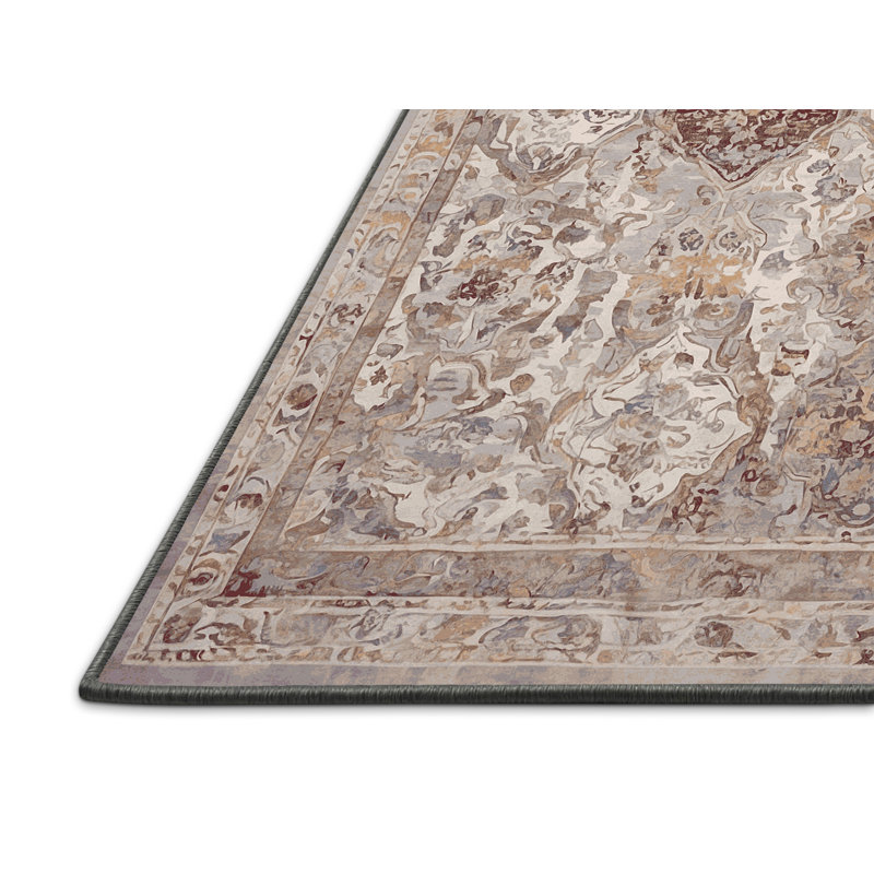 Tapis gris soyeux et moelleux, Rectangle 5 pi x 7 pi