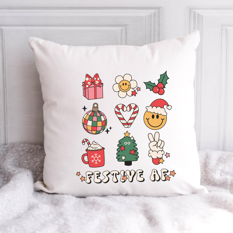 Christmas Polyester/Polyester Blend Reversible Throw Pillow, 16" x 16"