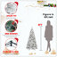 Arbre de Noël floqué avec pointes de 1964 - PVC enneigé et branches à aiguilles dures, structure à charnières pour une installation facile, support en métal stable - arbre de Noël réaliste complet