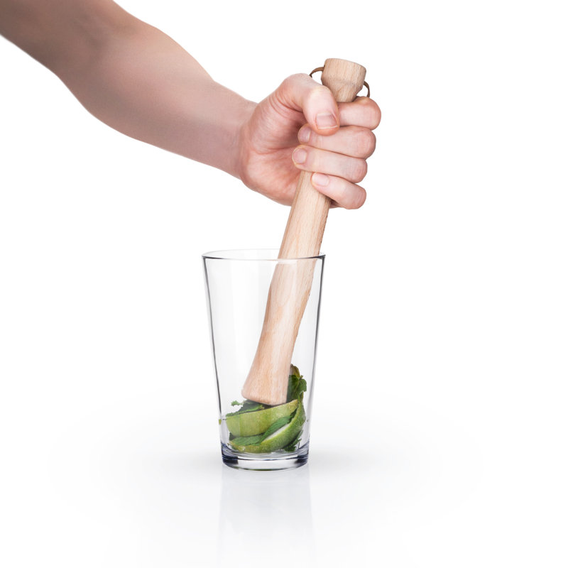 Beechwood Professional Cocktail Muddler with Faux Leather Strap