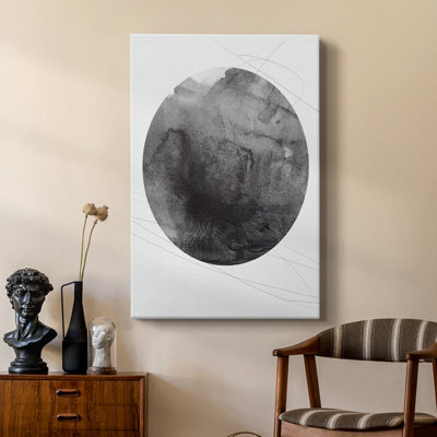 Graphite Moon I -Custom Wrapped Gallery Cavas