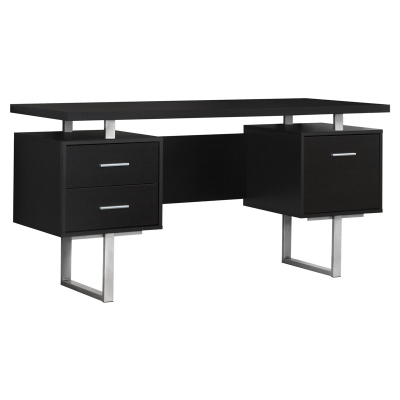 Jazarian Computer Desk, Home Office, Laptop, Left, Right Set-up, Storage Drawers, Work, Espresso, 30" H x 60" W x 24" D