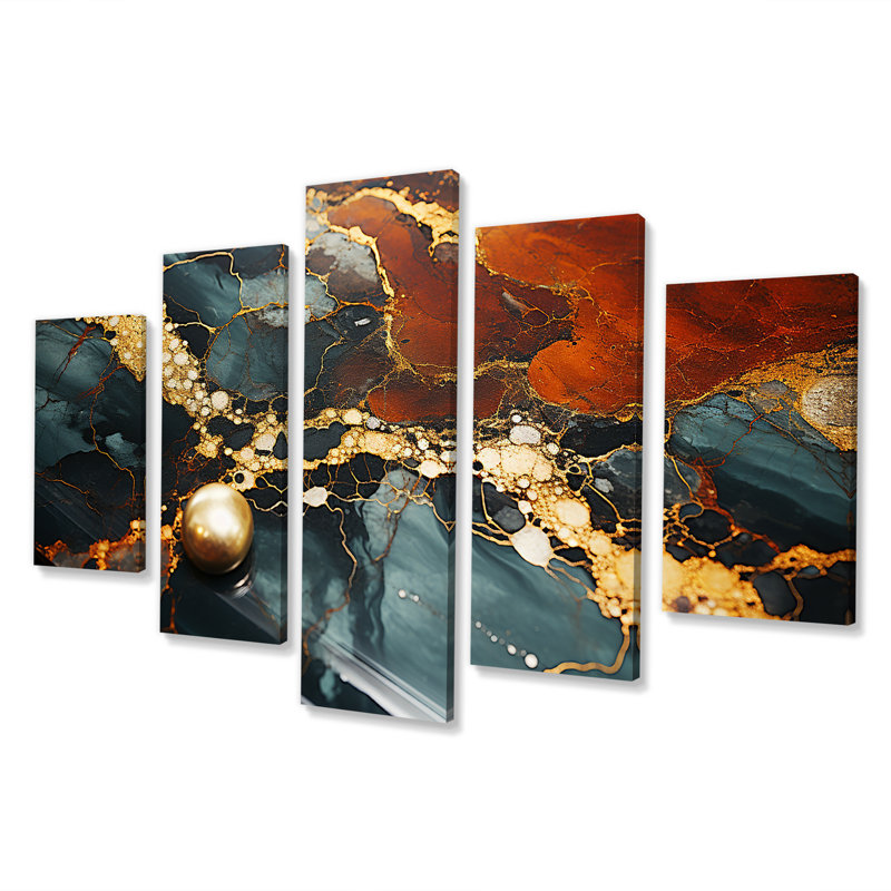 Or et vert serein abstrait marbre Dream V
