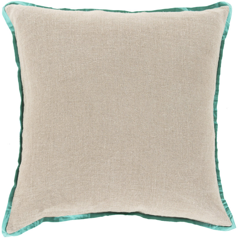  Linen Throw Pillow, Down, Mint