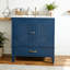 Meuble-lavabo 30 po avec lavabo style rétro, espace de rangement multifonctionnel, tablette de porte, porte à fermeture en douceur, bleu