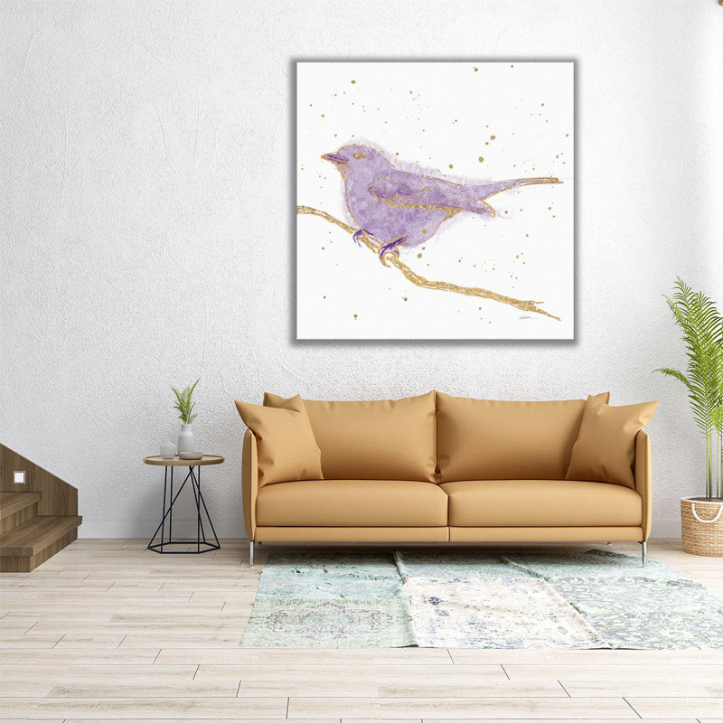 «Gilded Bird I», reproduction d'art sur toile, H 20 po x l 20 po