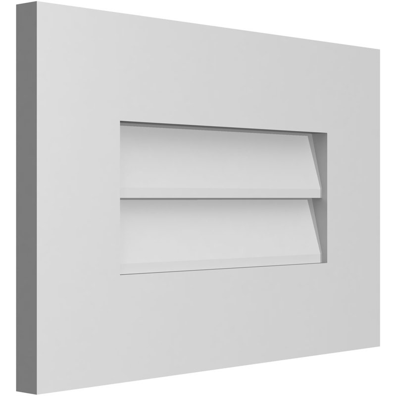 Vent à pignon rectangulaire en uréthane non-fonctionnel, H 12 po x l 18 po x P 1 po