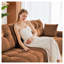Ensemble de canapé 3 places avec repose-pieds et coussins décoratifs, structure robuste en bois massif en élégant tissu chenille texturé, parfait pour les salons, les salons, les bureaux ou les hôtels en orange brûlé-2070704634