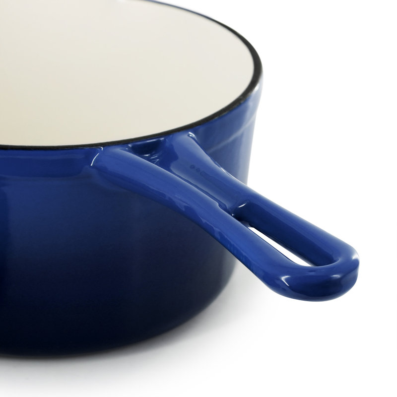 Casserole en fonte émaillée MegaChef de 2 pintes en dégradé bleu foncé, Bleu très foncé