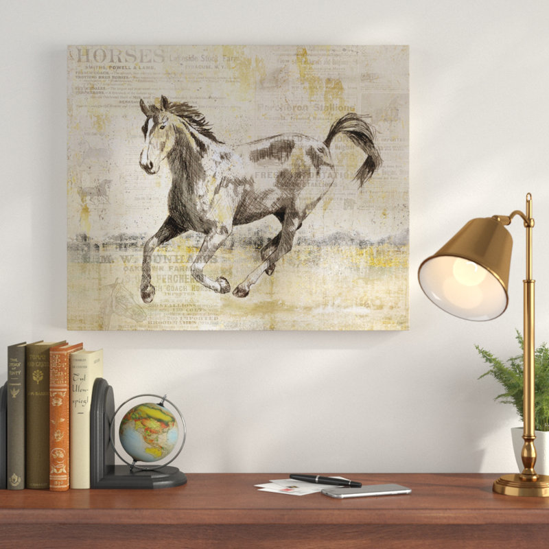 Golden Stallion II - imprimé, H 18 po x l 27 po x P 1,5 po, Toile tendue