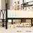 King Metal Platform Bed with Floral Style Headboard, Bed Frame with RGB LED Lights, Charging Station & Ample Storage Space, Easy Assembly, Black-1489262202-1489262086