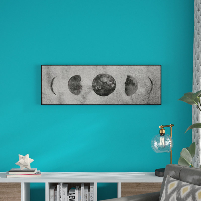 « phases of the moon i », reproduction d’impression sur toile encadrée, H 15 po x l 45 po x P 1,5 po