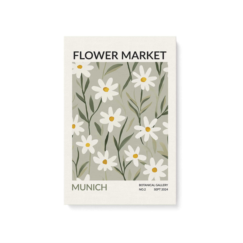 Marché aux fleurs de Munich, H 18 po x l 12 po, Toile tendue