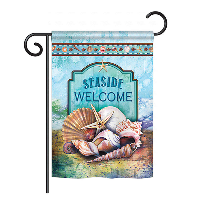 Drapeau de maison en polyester Ragland Seaside Shells, H 18,5 po x l 13 po