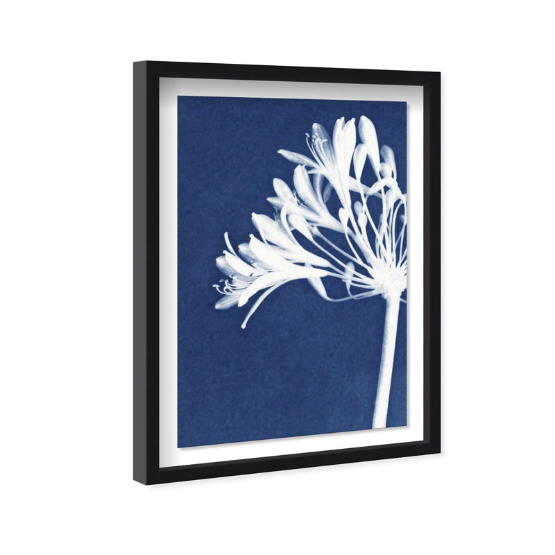 Cyan Bloom Print by Oliver Gal, 25.5"H x 37.5"W, Black Shadowbox