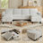 110" Modular Sectional Couches With Adjustable Backrest For Living Room, U Shaped Sectional Sofa With Storage Ottoman (White)-607850511