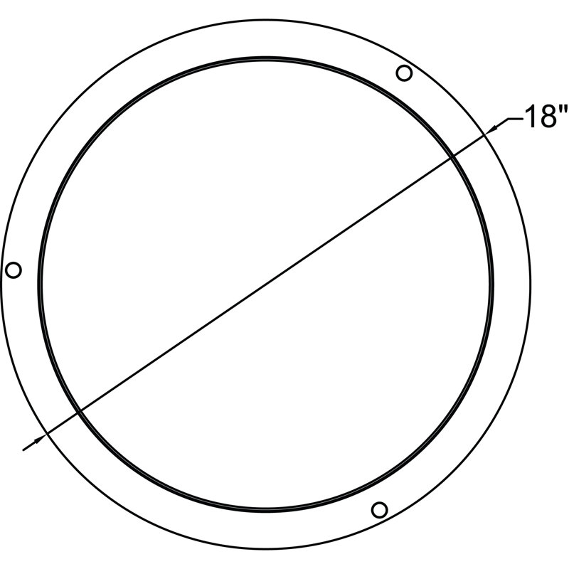 Penning Acrylic Flush Mount, 4" H x 18" W x 18" D