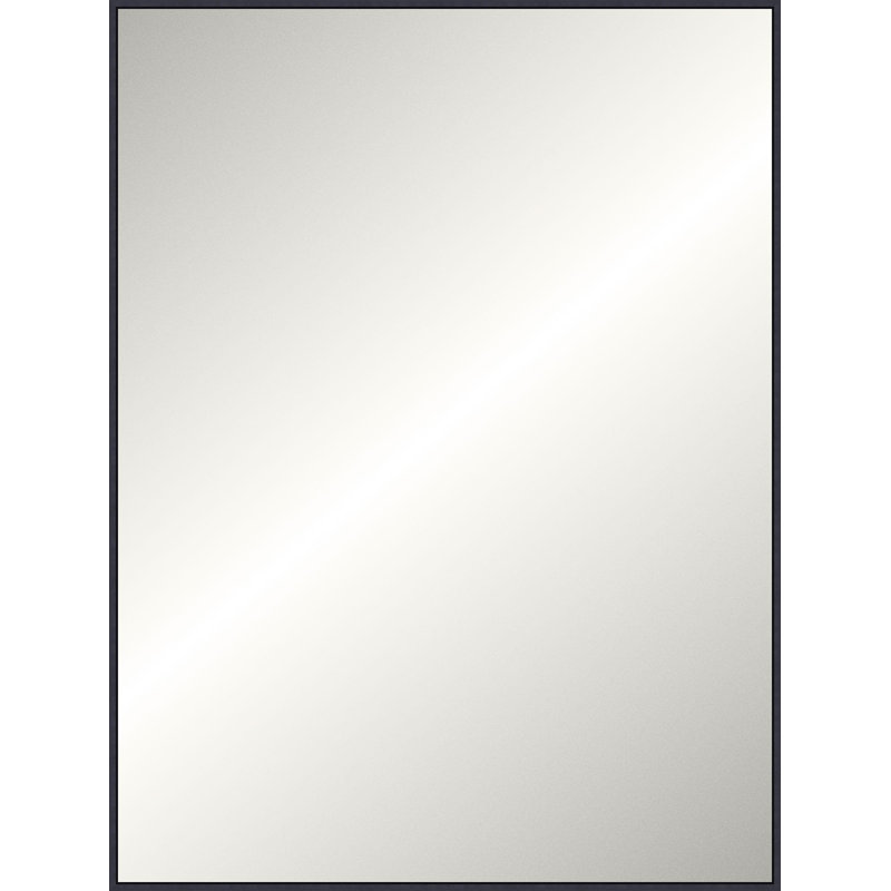 Floater 2 Solid Wood Mirror, 49.25" x 37.25", Rectangle, Matte Black