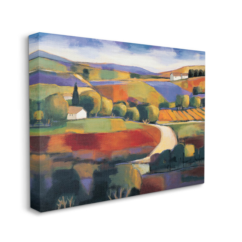 Art moderne sur toile, "Modern campagne campagne" par Janine Clarke, L 20 po x H 16 po
