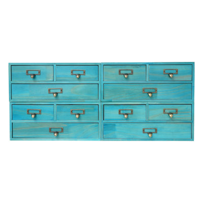 Wood Stackable Desk Organizer with 12 Drawers