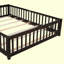 Floor Platform Bed With Fence Guardrails And Door-811018463-812468296