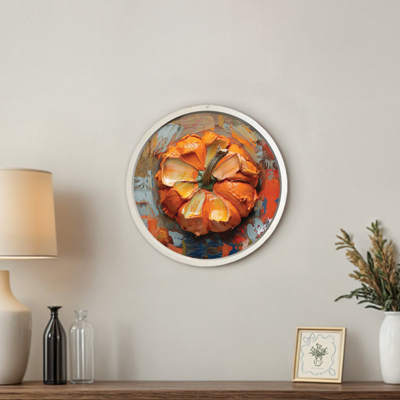 «Painterly Pumpkin Top», reproduction encadrée, Blanc
