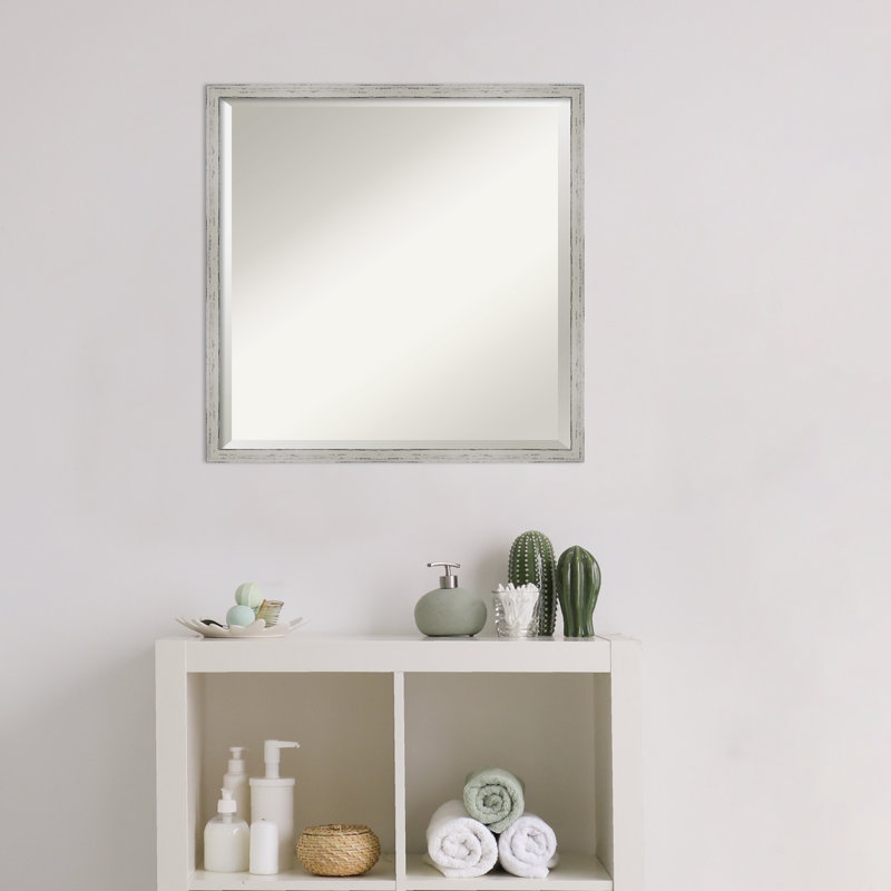 Swithun Wood Flat Wall Mirror, 19" x 25"