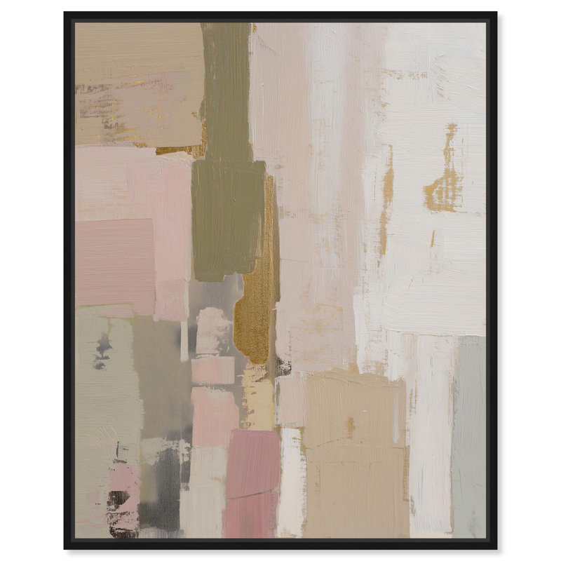 «Mute Palette I», reproduction d'art sur toile, art boho neutre par Art Remedy, H 21 po x l 17 po, Structure noire