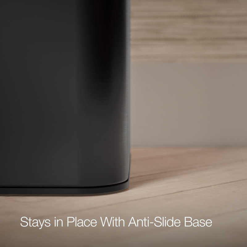 25-Liter Open-Top Trash Can, Black Stainless