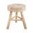 16"H Wooden Stool with Live-Edge Round Top and Triangle Footrest Base, Natural Finish-218729529