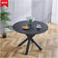 Table de salle à manger de style Mid-Century de 42,1 po pour 4 à 6 personnes avec plateau rond en MDF, table de salle à manger à piédestal, table basse de loisir, pieds croisés