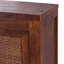 Armoire de rangement en bois massif avec tiroirs, portes incrustées en rotin et tablettes réglables Ameer-118226015