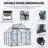 8X6FT-Black Double Door Polycarbonate Greenhouse-119140041-119140042
