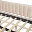 Full Size Upholstered Daybed With Trundle And Wood Slat Support