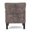  Fauteuil d'appoint rembourré élégant, capitonné avec garniture cloutée et pieds en bois pour des espaces de vie élégants, gris rustique