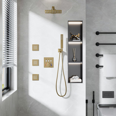 Système de douche complet de luxe avec valve brute