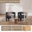 Ensemble de 2 fauteuils d'appoint modernes en velours, assise large de 67 cm, style club, avec structure en métal, noir