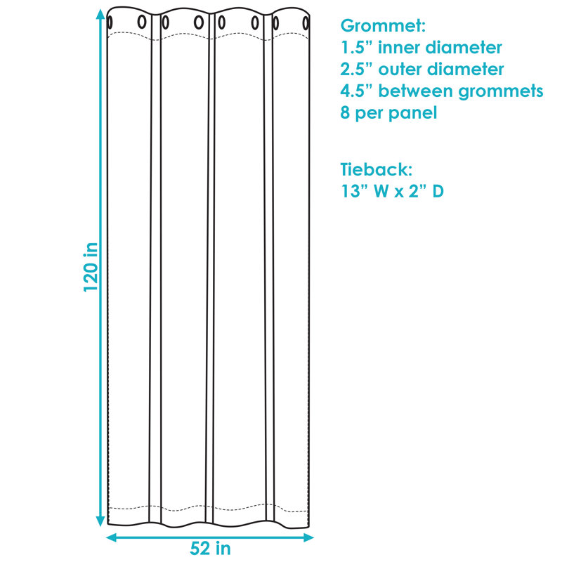 Panneau de rideau intérieur ou extérieur moderne filtrant la lumière - beige - 52 po x 120 po, Beige, L 52,75 po x L 120 po