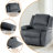 Ameiah Upholstered Dark Gray Corduroy Manual Push Back Recliner Chair with Wingback-1701780034