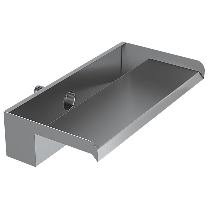 Stainless Steel Weather Resistant Waterfall Fountain, 10cm H x 40cm W x 20cm D