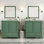 Ensemble de meuble-lavabo avec lavabos doubles, lavabos doubles, tablette de rangement et tiroirs divisés - Solution de salle de bain moderne pour salles de bain spacieuses